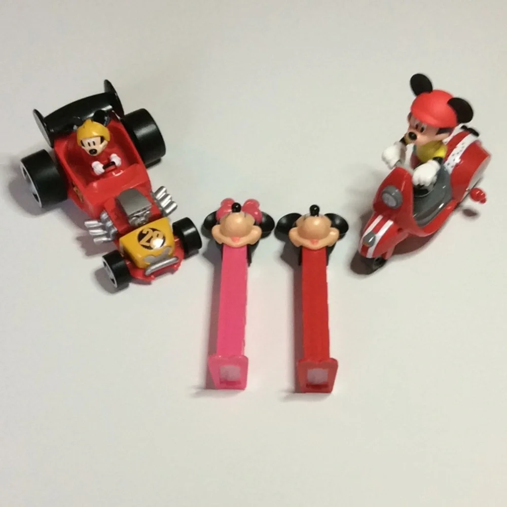 Disney Mickey Minnie Mouse lot pez scooter hot rod lot